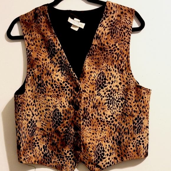 Christina Jackets & Blazers - Vintage 90s Leopard Print Vest Animal Print